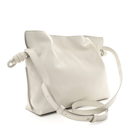 Nappa Medium Flamenco Knot Clutch Pale Grey Light Citrine