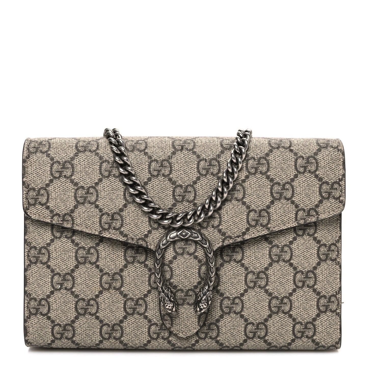 GG Supreme Monogram Mini Dionysus Chain Wallet Beige Taupe