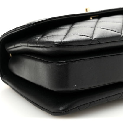 Lambskin Quilted Small Trendy CC Dual Handle Flap Bag Black