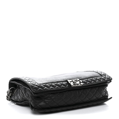 Calfskin Large Boy Reverso Flap Black