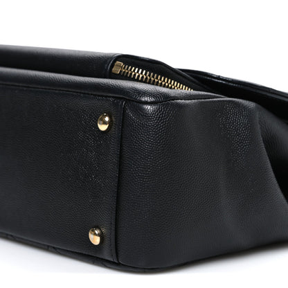 Caviar Quilted Large Business Affinity Flap Black