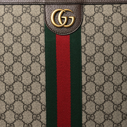 GG Supreme Monogram Web Medium Savoy Trolley Beige Ebony