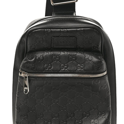 Guccissima Sling Backpack Black