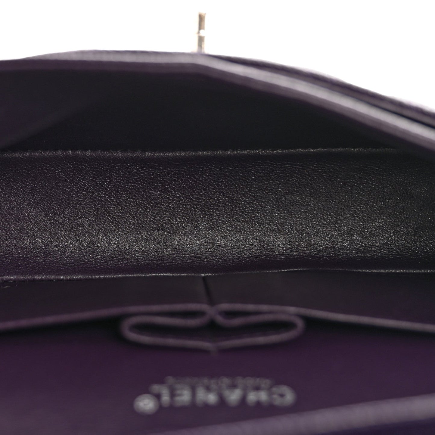 Caviar Quilted Small Double Flap Dark Purple