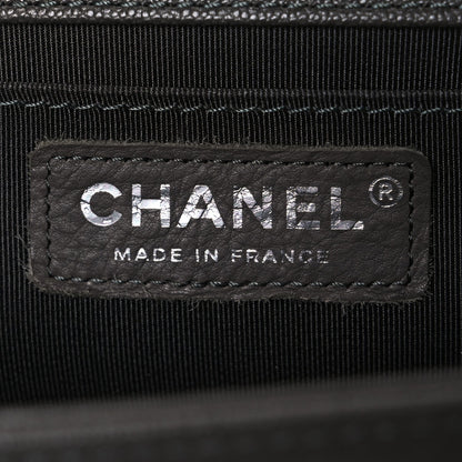 Caviar Quilted Medium Boy Flap Dark Grey