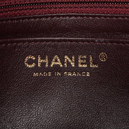 Lambskin Quilted Mini Rectangular Flap Burgundy