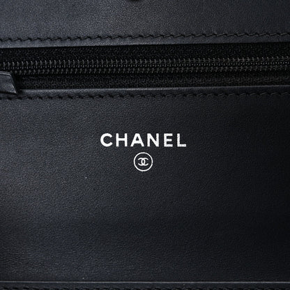 Aged Calfskin Quilted Lucky Charms 2.55 Reissue Wallet On Chain WOC Black