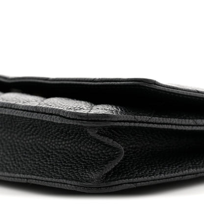 Caviar Quilted Wallet on Chain WOC Black
