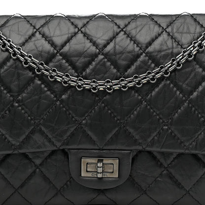 Aged Calfskin Quilted 2.55 Reissue 226 Flap So Black