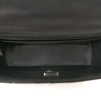 Lambskin Quilted Mini Rectangular Flap Black