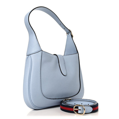 Grained Calfskin Web Medium Jackie 1961 Hobo Light Blue