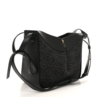 Jacquard Anagram Calfskin Small Hammock Shoulder Bag Black Charcoal