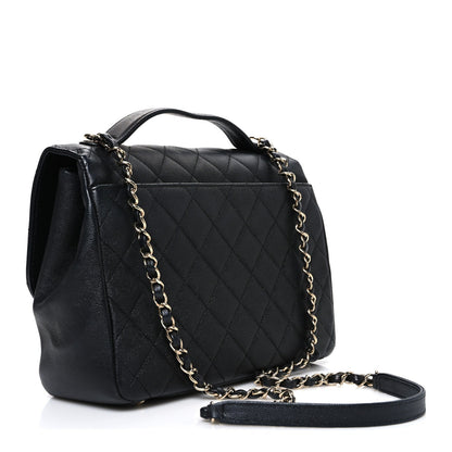 Caviar Quilted Large Business Affinity Flap Black