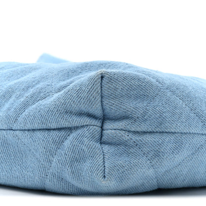 Denim Quilted Chanel 22 Light Blue