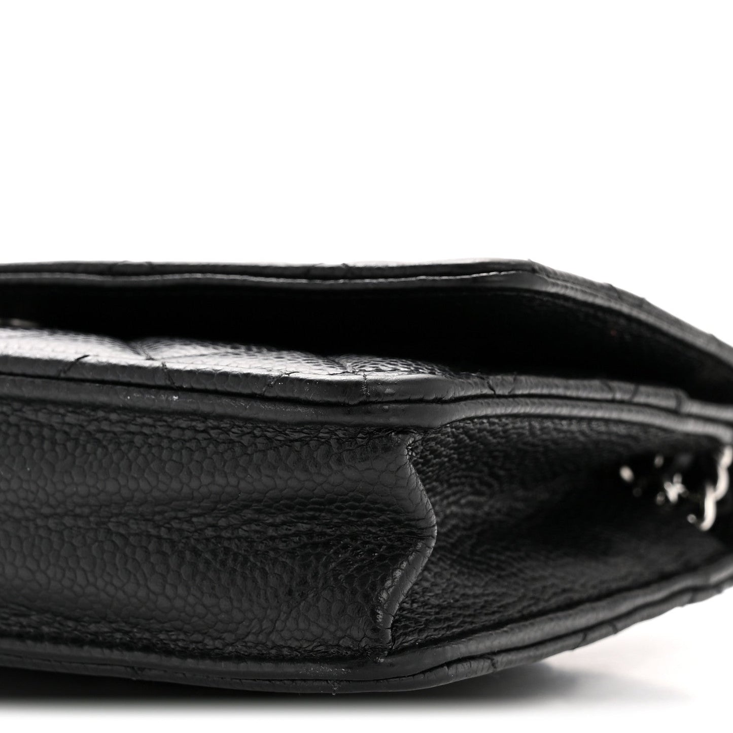 Caviar Quilted Wallet on Chain WOC Black