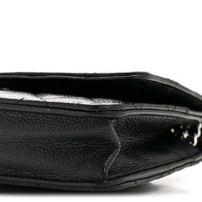 Caviar Quilted Wallet on Chain WOC Black