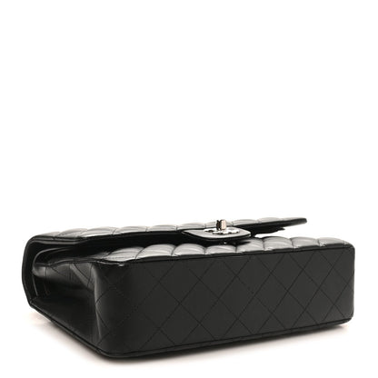 Lambskin Quilted Medium Double Flap Black
