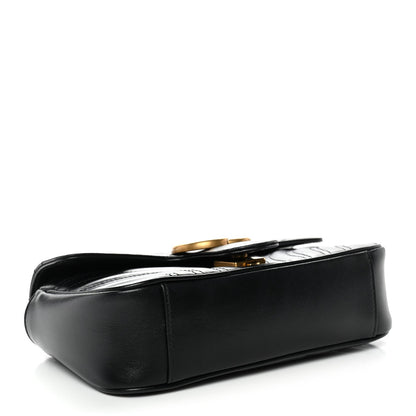Calfskin Matelasse Mini GG Marmont Shoulder Bag Black