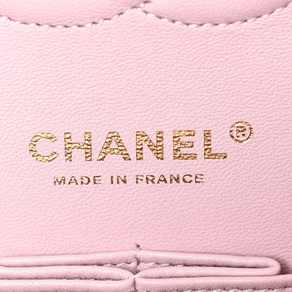 Caviar Quilted Medium Double Flap Light Pink