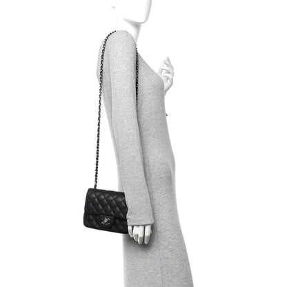 Caviar Quilted Mini Square Flap Black