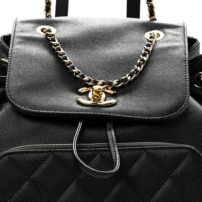 Caviar Quilted Business Affinity Backpack Black