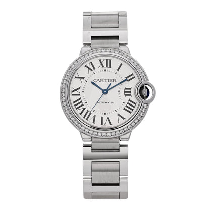 Stainless Steel Diamond Bezel 36mm Ballon Bleu De Cartier Automatic Watch