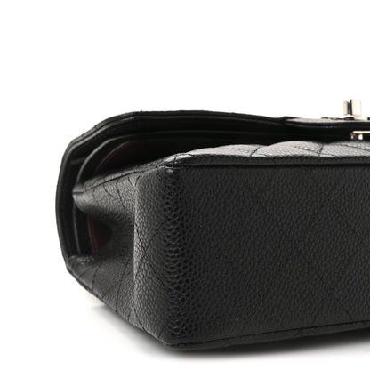Caviar Quilted Small Double Flap Black