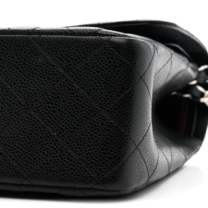Caviar Quilted Jumbo Double Flap Black