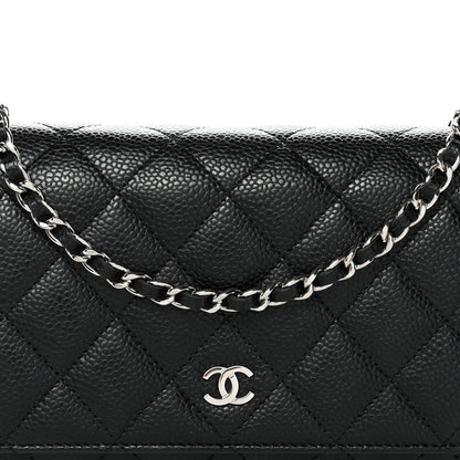 Caviar Quilted Wallet On Chain WOC Black