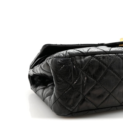 Aged Calfskin Quilted 2.55 Reissue 227 Flap Black