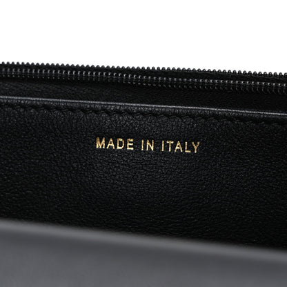 Lambskin Quilted Lion Motif Wallet On Chain WOC Black