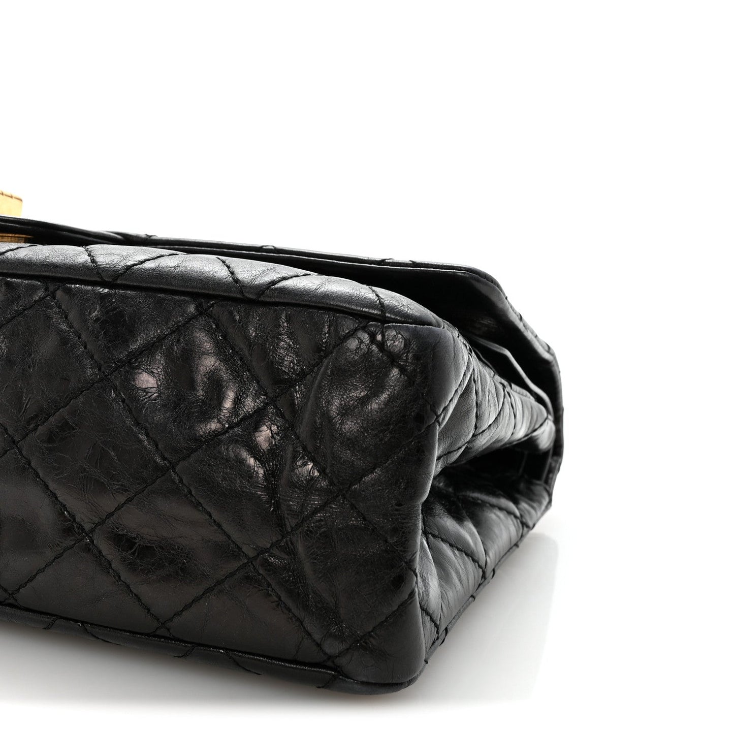 Aged Calfskin Quilted 2.55 Reissue 227 Flap Black