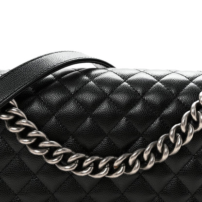 Caviar Quilted Medium Boy Flap Black
