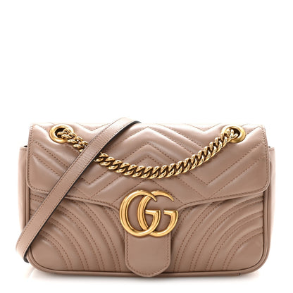 Calfskin Matelasse Small GG Marmont Shoulder Bag Porcelain Rose