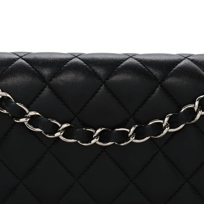 Lambskin Quilted Small Double Flap Black