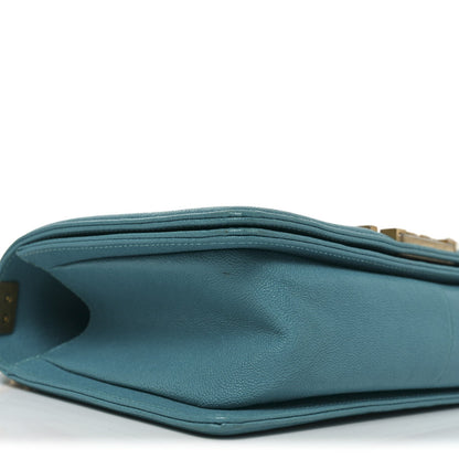 Caviar Quilted Medium Boy Flap Turquoise