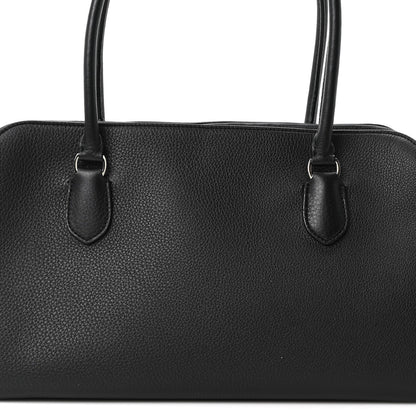 Grained Calfskin East West Bowling Bag Black