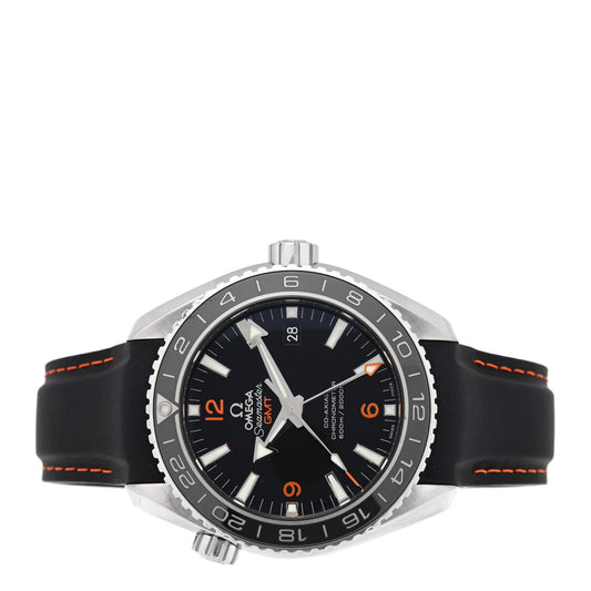 Stainless Steel Calfskin 43mm Seamaster Planet Ocean GMT Co-Axial Chronometer Automatic Watch Black 232.32.44.22.01.002