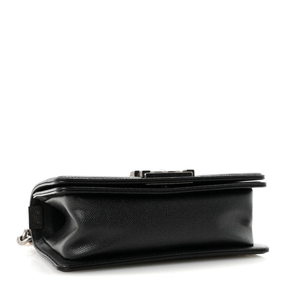 Caviar Quilted Small Boy Flap Black