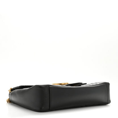 Calfskin Matelasse Medium GG Marmont Shoulder Bag Black