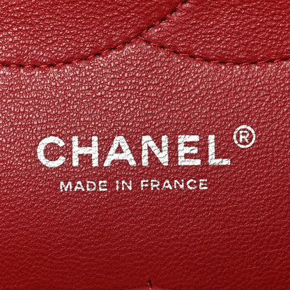 Caviar Quilted Jumbo Double Flap Dark Red