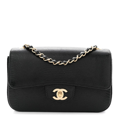 Lizard Mini Rectangular Flap Black