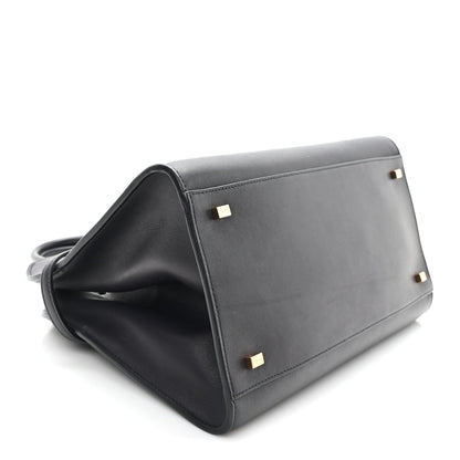 Polished Saddle Calfskin Soft Margaux 12 Black