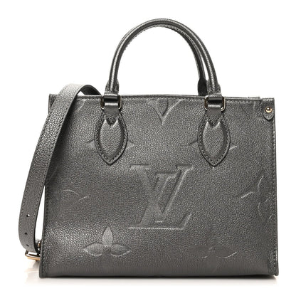 Metallic Empreinte Monogram Giant Onthego PM Gun Metal