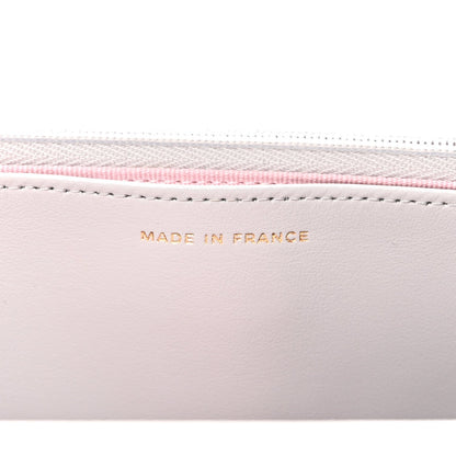 Caviar Quilted Textured CC Wallet on Chain WOC Grey