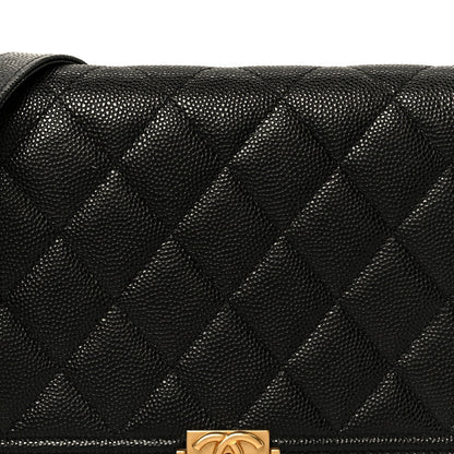 Caviar Quilted Boy Wallet On Chain WOC Black