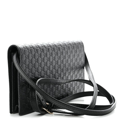Soft Microguccissima Crossbody Wallet Black