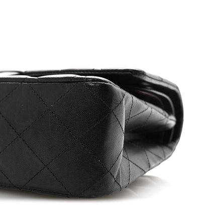 Lambskin Quilted Medium Double Flap Black