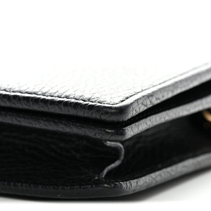 Calfskin Mini GG Marmont Chain Wallet Black