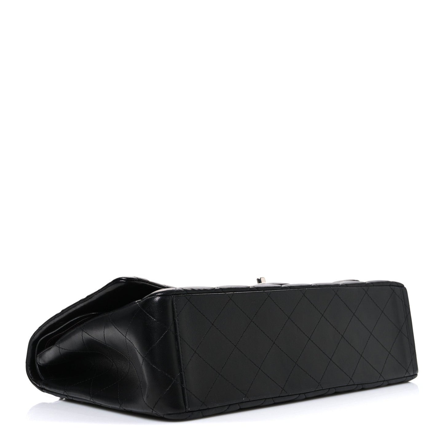 Lambskin Quilted Maxi Double Flap Black